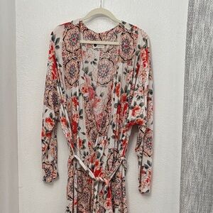 Anthropologie Floreat Cream Floral Robe